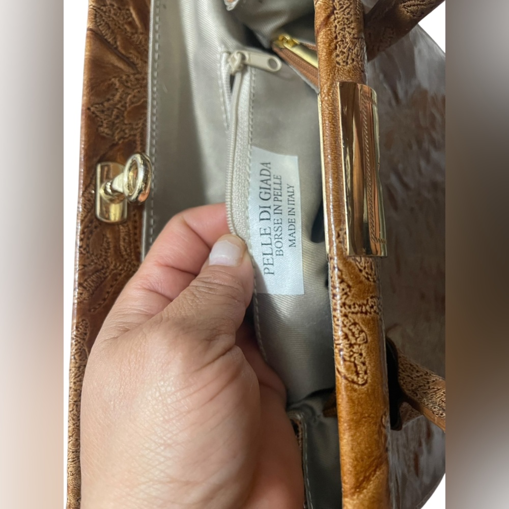 πPELLE DI GIADA BORSE ON PELLE. MADE IN ITALY, Elegant Brown Leather Handbag - Picture 15 of 16